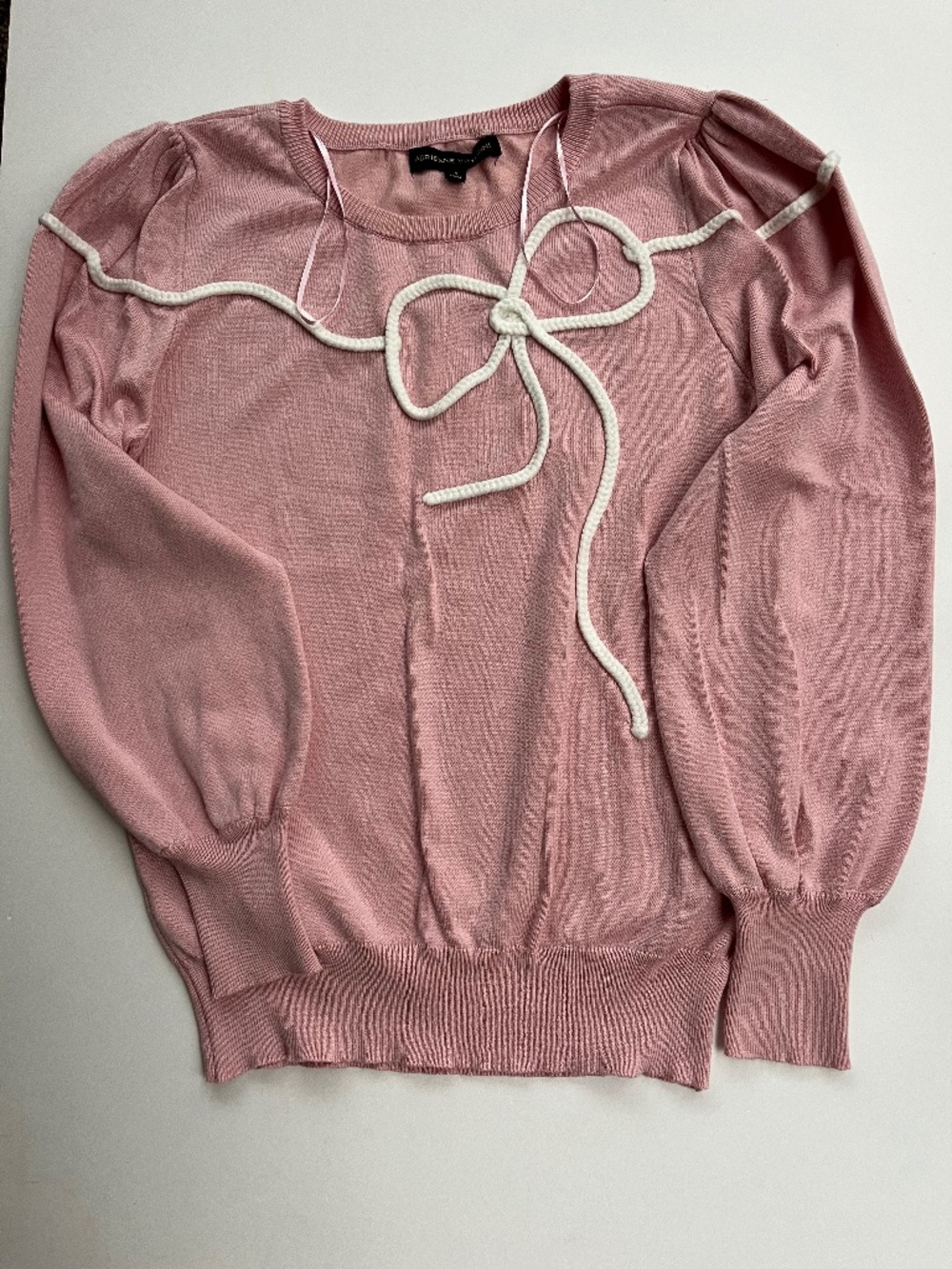 Adrienne Vittadini dusty rose pink crewneck pullover sweater sz Small